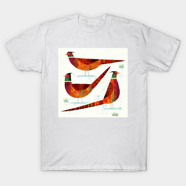 Pheasants T-Shirt by Gareth Lucas